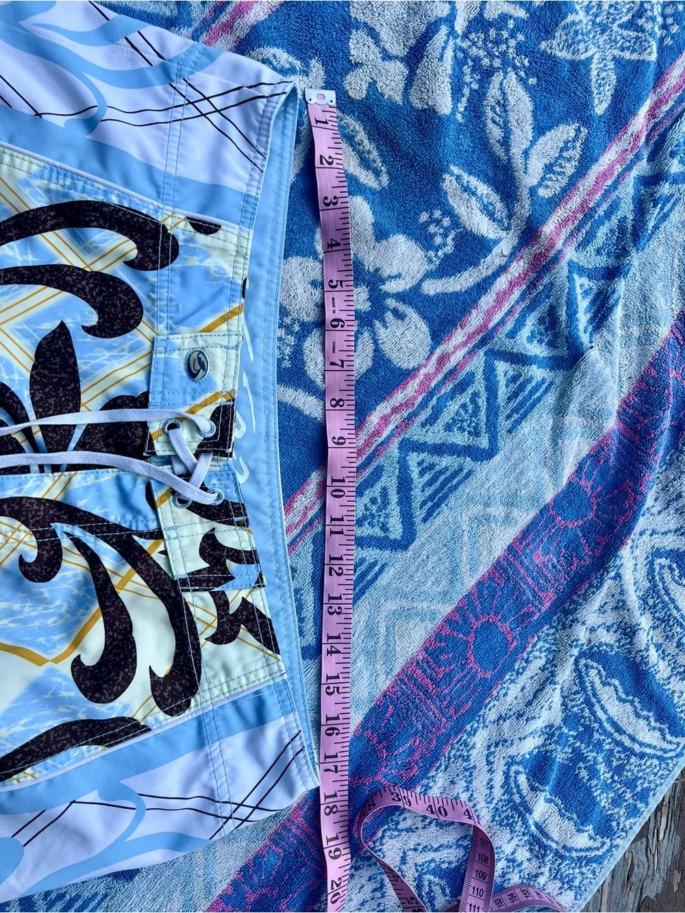 Kirra Y2K Men's Light Blue Patterned Swim/Board Shorts